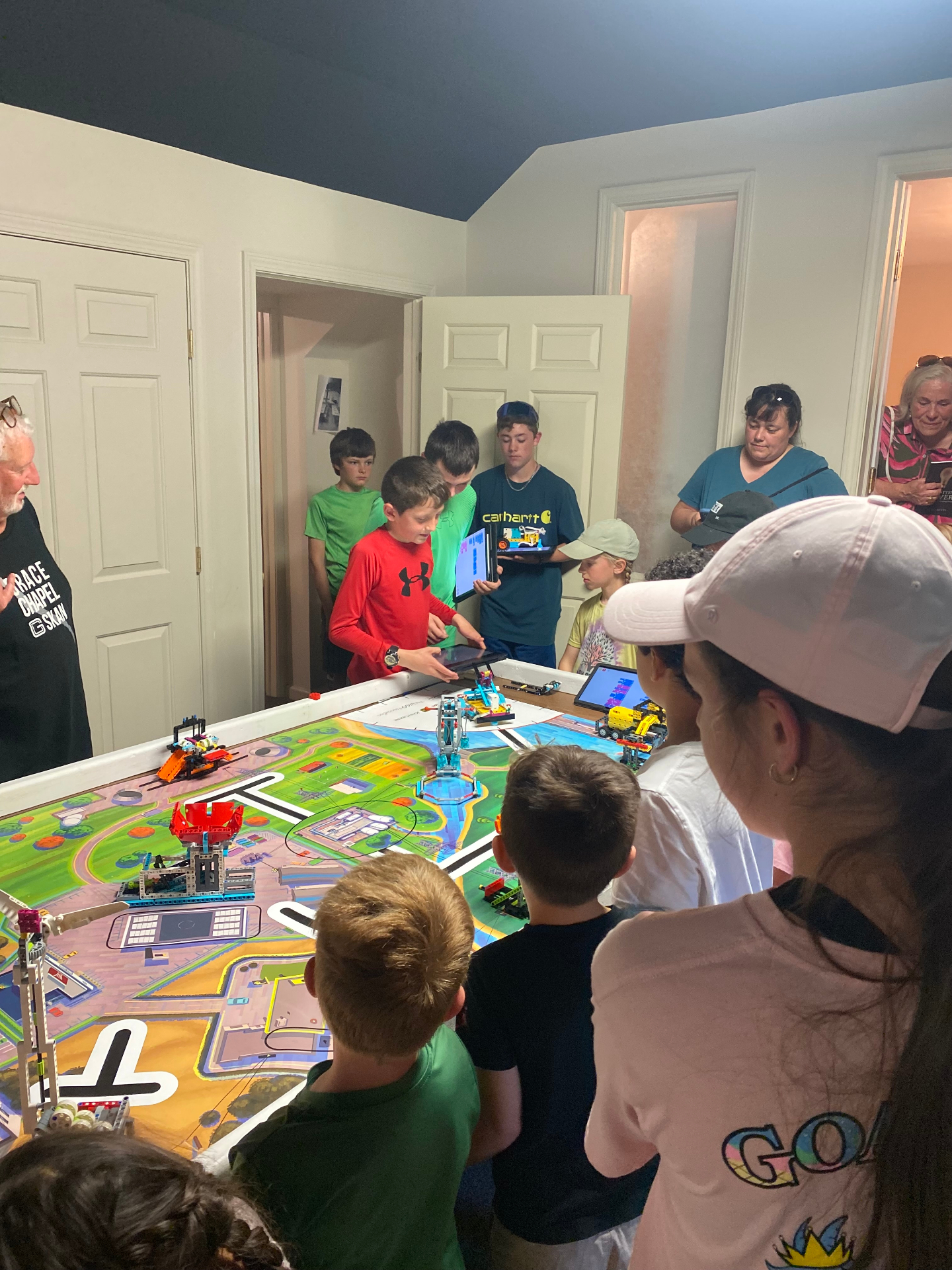 Students presenting their robotics project